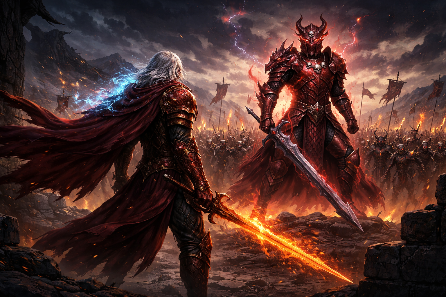 The battle between Melovar and Draefus