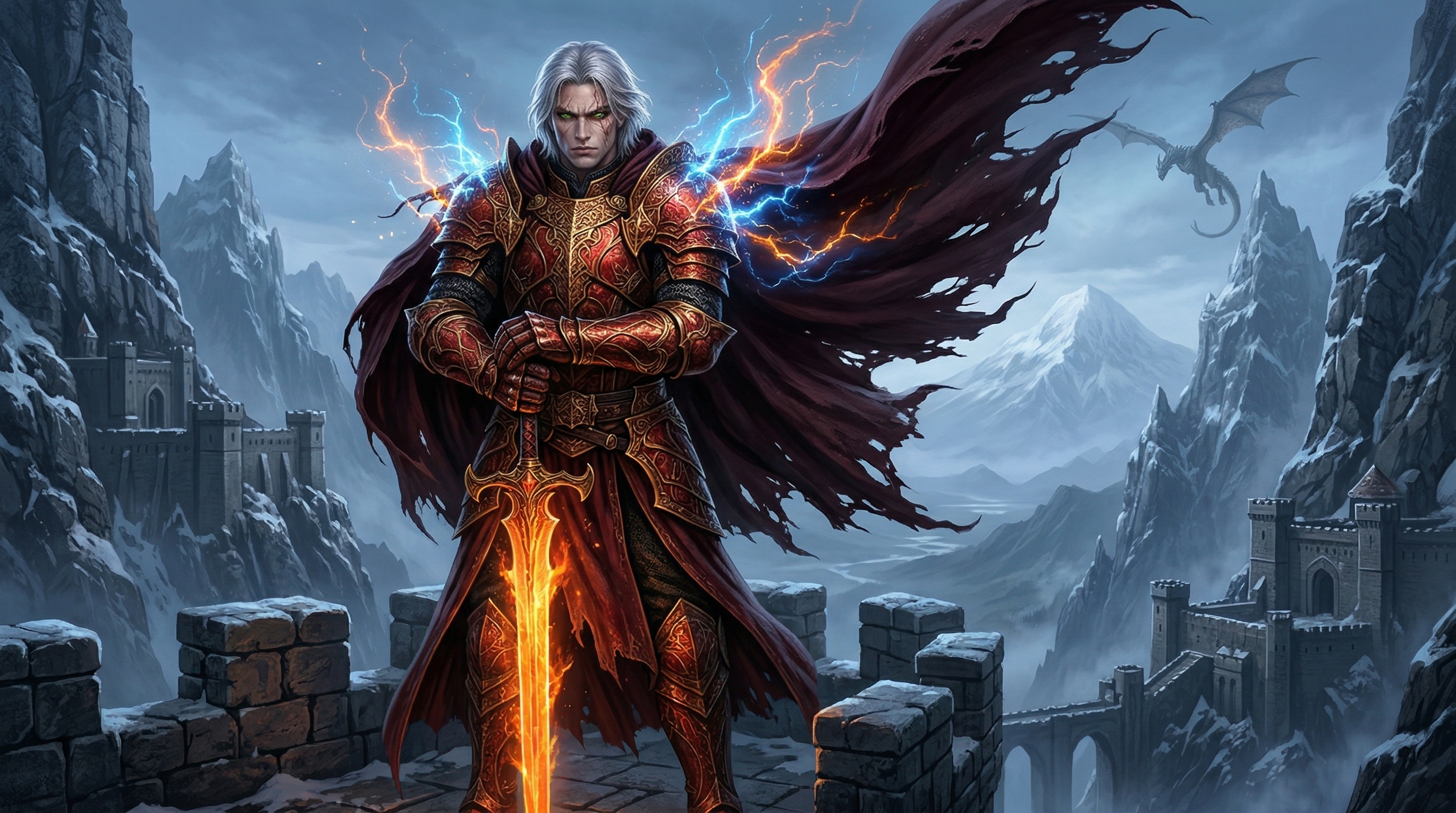 Lord Melovar standing guard at the fortress